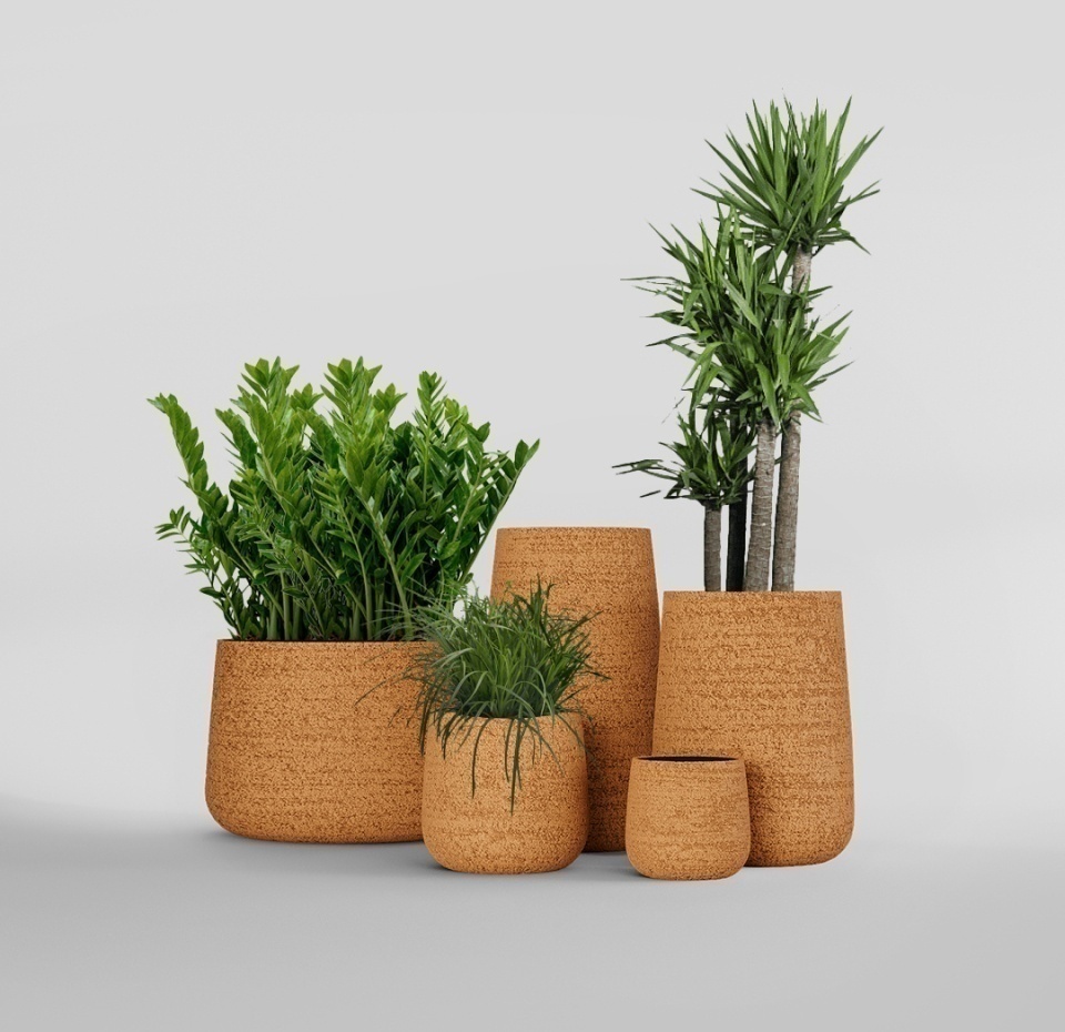 Кашпо CONCRETIKA CONE EROSIA OCHRE D32H36