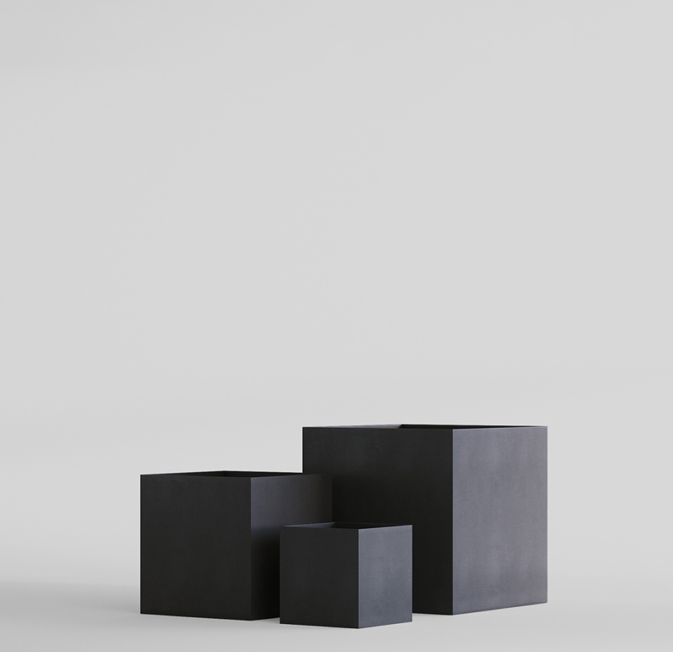 Кашпо CONCRETIKA CUBE NERO 50x50x50