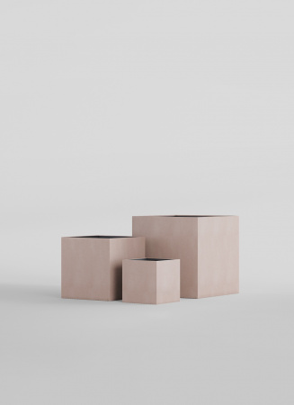 Кашпо CONCRETIKA CUBE COCOA 40x40x40