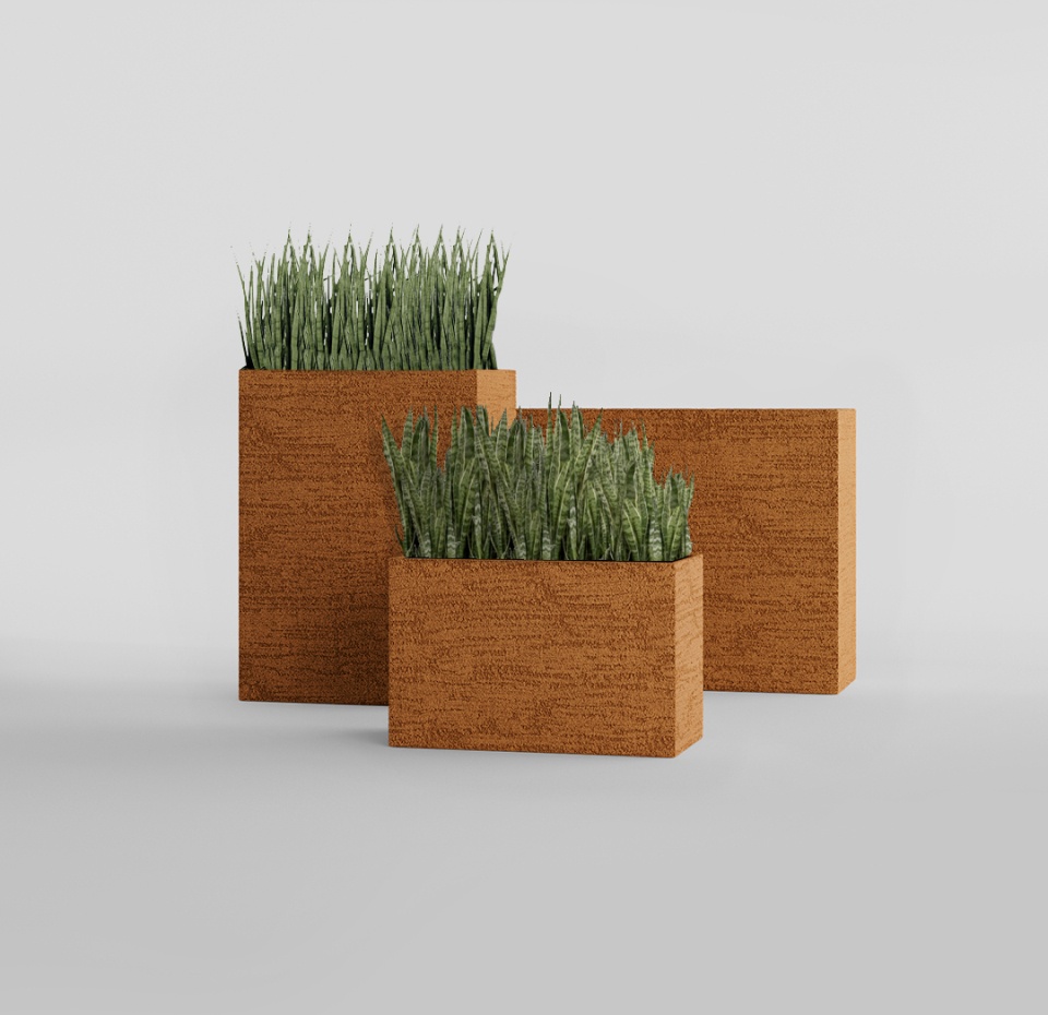 Кашпо CONCRETIKA DIVIDER EROSIA OCHRE 60x30x50