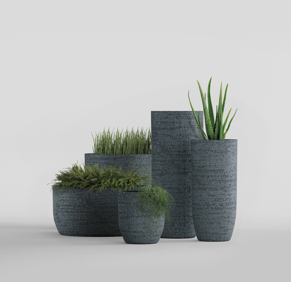 Кашпо CONCRETIKA YAR EROSIA GREY D46H110
