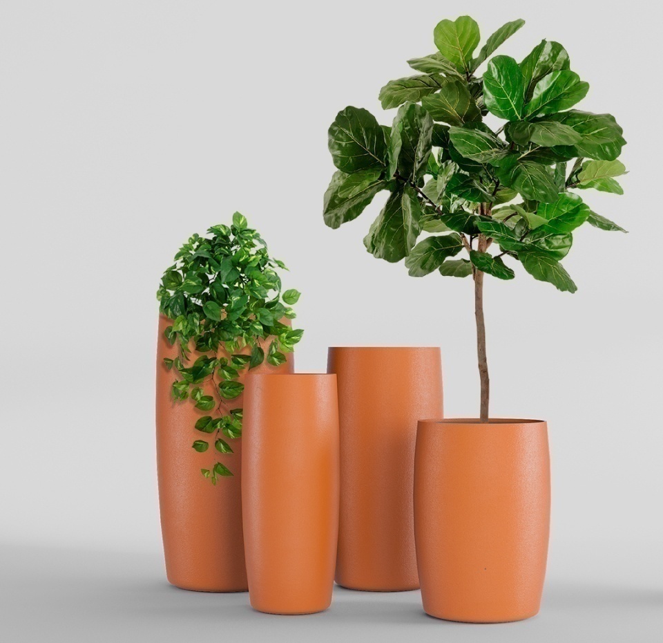 Кашпо CONCRETIKA CIGAR CARROT D27H70