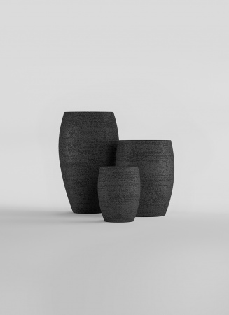 Кашпо CONCRETIKA OVAL EROSIA BLACK D45H66