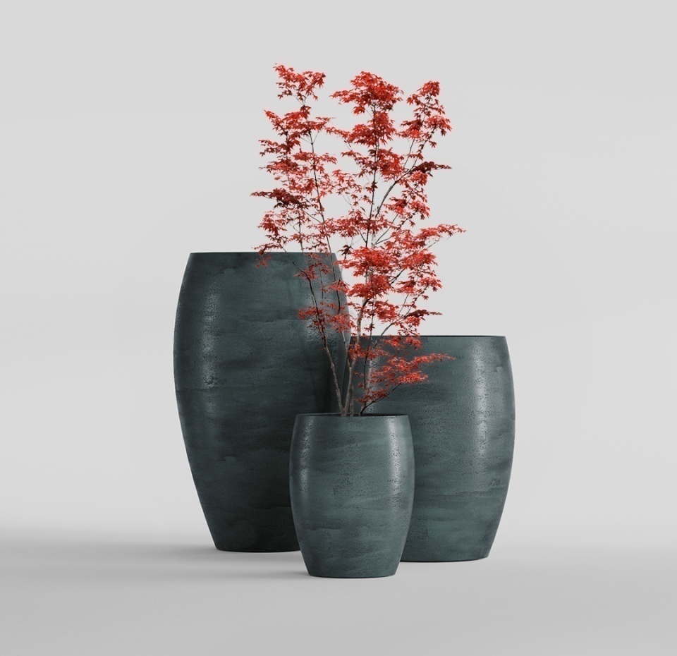 Кашпо CONCRETIKA OVAL OCEAN GREEN D41H82