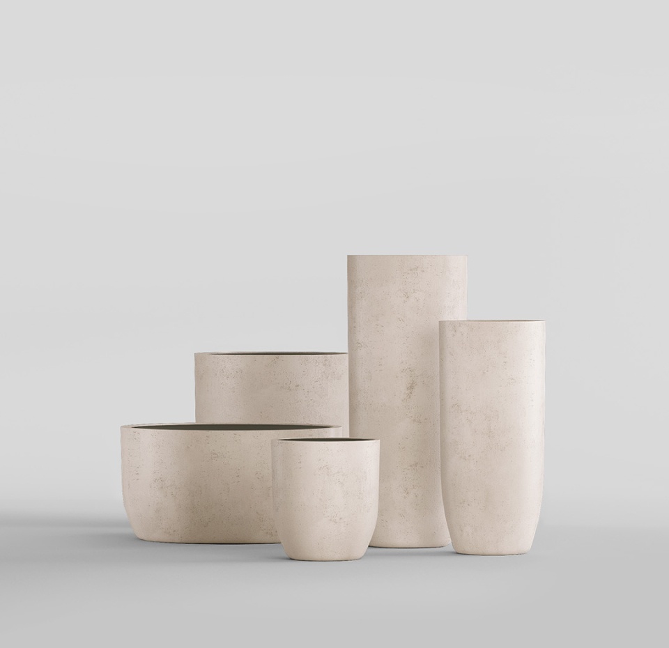 Кашпо CONCRETIKA YAR CONCRETE WHITE D46H110