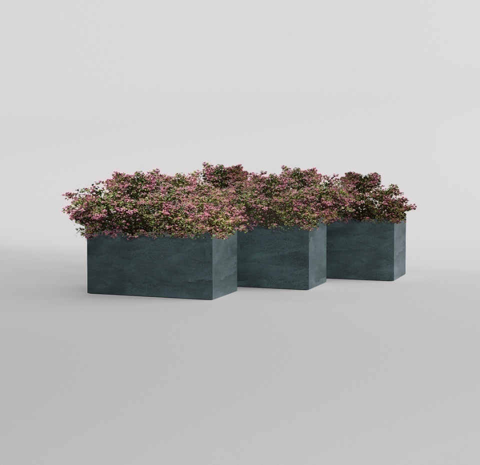 Кашпо CONCRETIKA BALCONY OCEAN GREEN 40x20x20