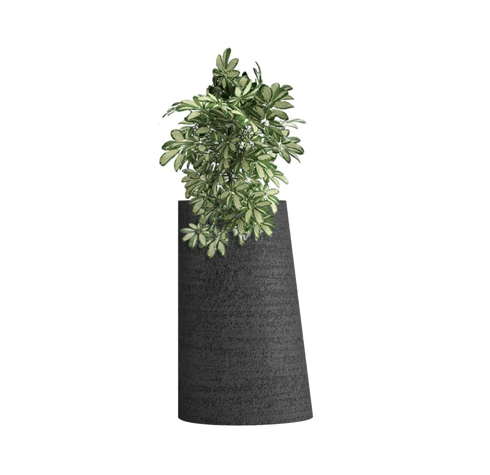 Кашпо CONCRETIKA DUET EROSIA BLACK D41H82