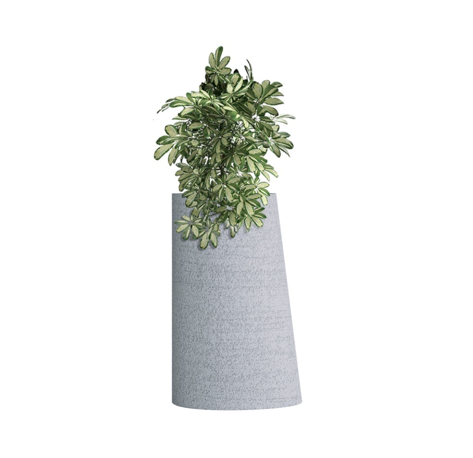 Кашпо CONCRETIKA DUET EROSIA WHITE D41H82