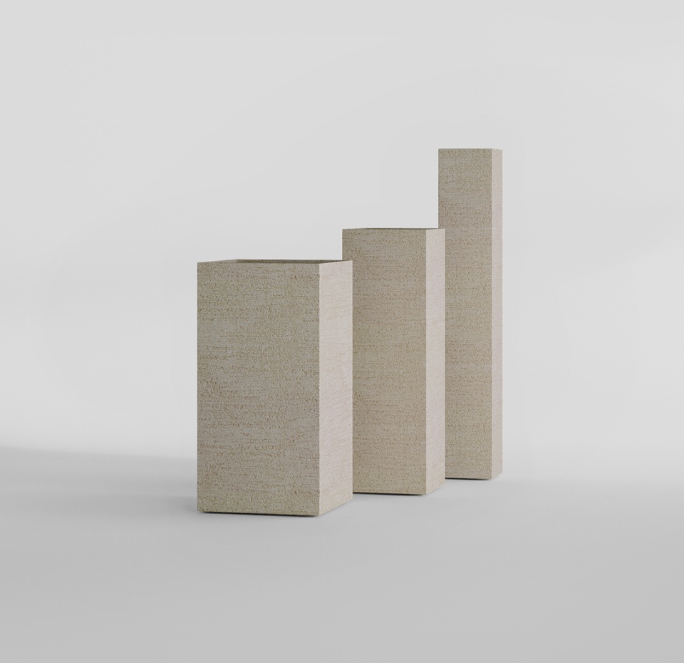Кашпо CONCRETIKA COLONNA EROSIA YELLOW 40x40x80