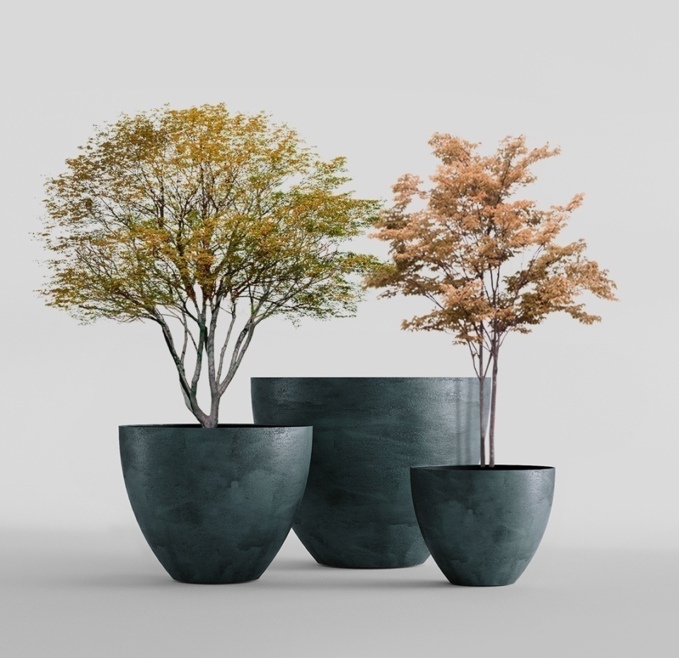 Кашпо CONCRETIKA UPON OCEAN GREEN D45H35