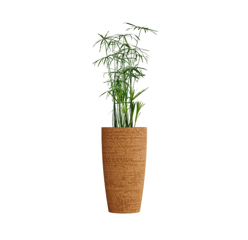 Кашпо CONCRETIKA CONUS EROSIA OCHRE D40H80