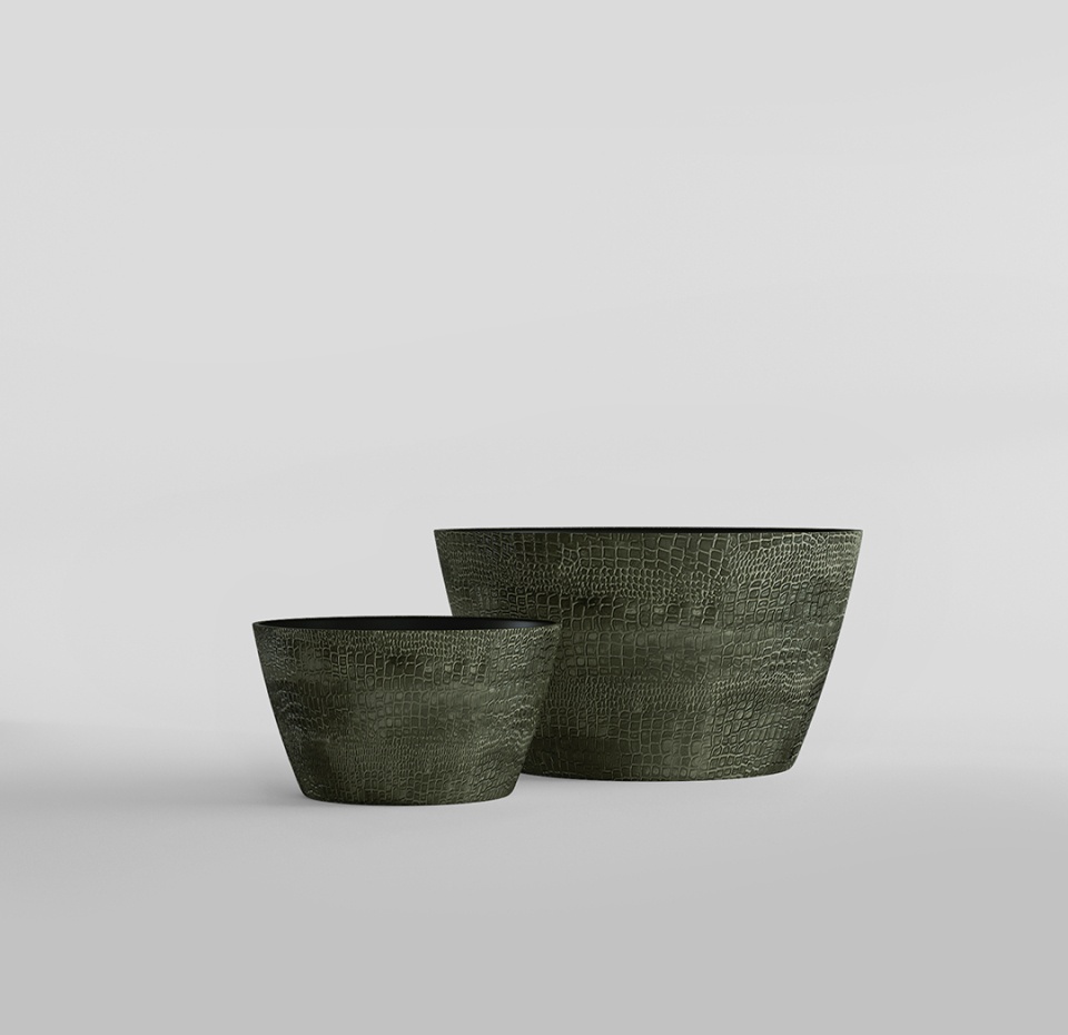 Кашпо CONCRETIKA BOWL CAYMAN GREEN D52H29