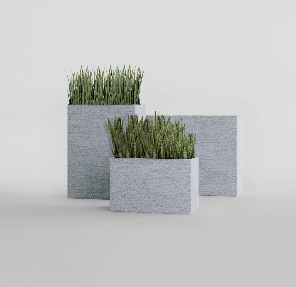 Кашпо CONCRETIKA DIVIDER EROSIA WHITE 80x30x50