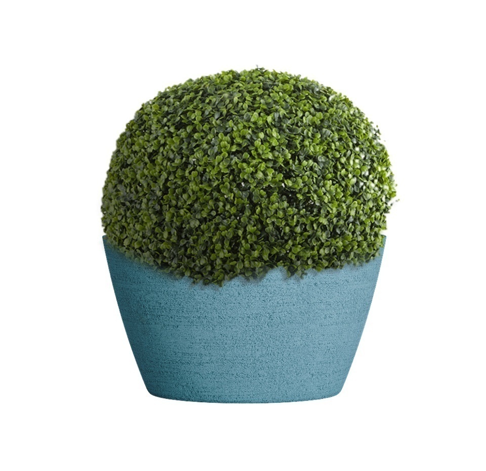 Кашпо CONCRETIKA BOWL EROSIA BLUE D65H36