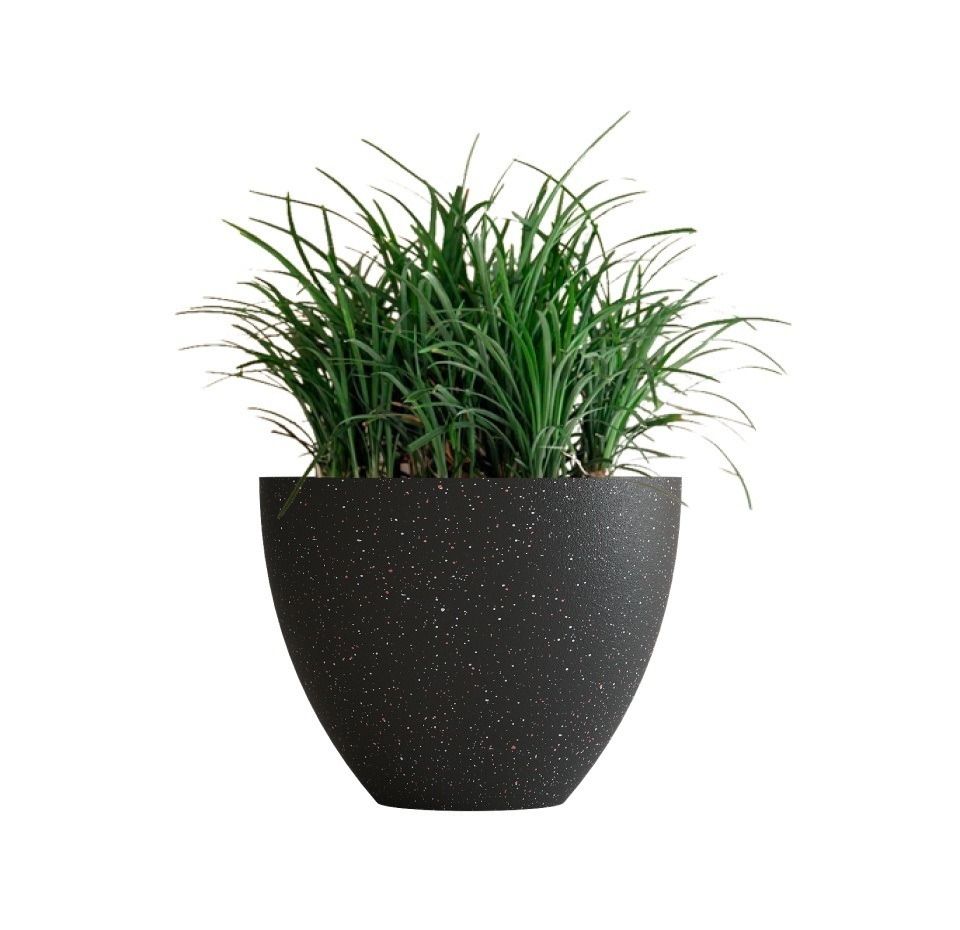 Кашпо CONCRETIKA UPON EGG BLACK D45H35