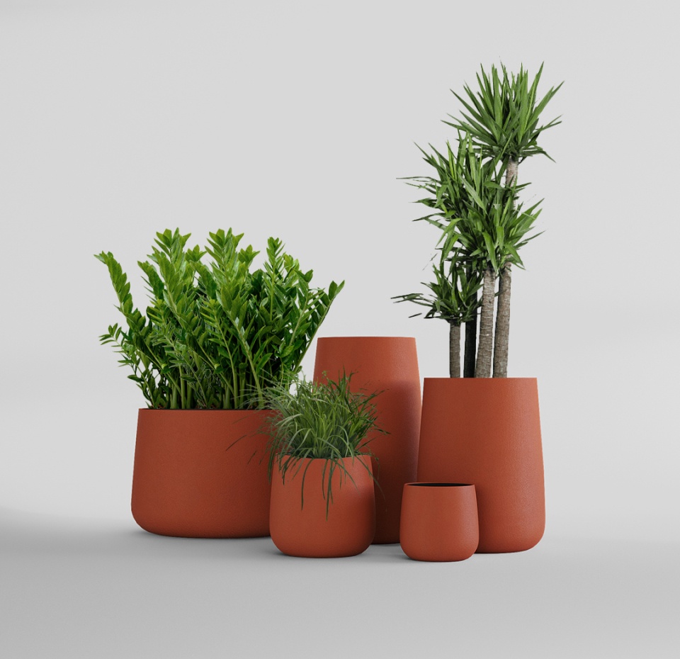 Кашпо CONCRETIKA CONE TERRACOTTA D32H36
