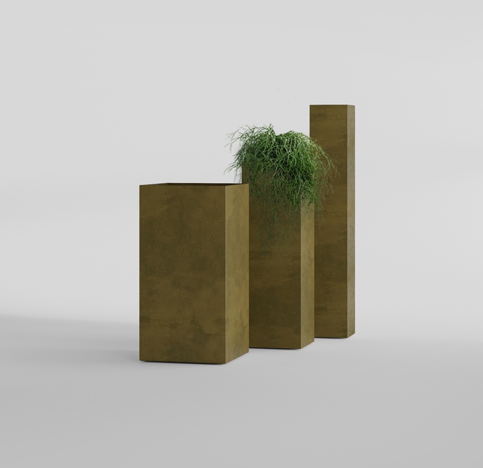 Кашпо CONCRETIKA COLONNA AVOCADO 30x30x90