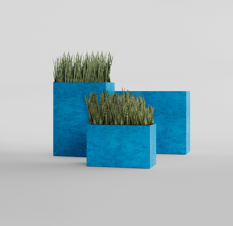 Кашпо CONCRETIKA DIVIDER COBALT BLUE 80x30x50