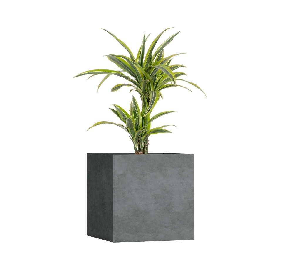 Кашпо CONCRETIKA CUBE SMOKEY BLUE 80x80x80