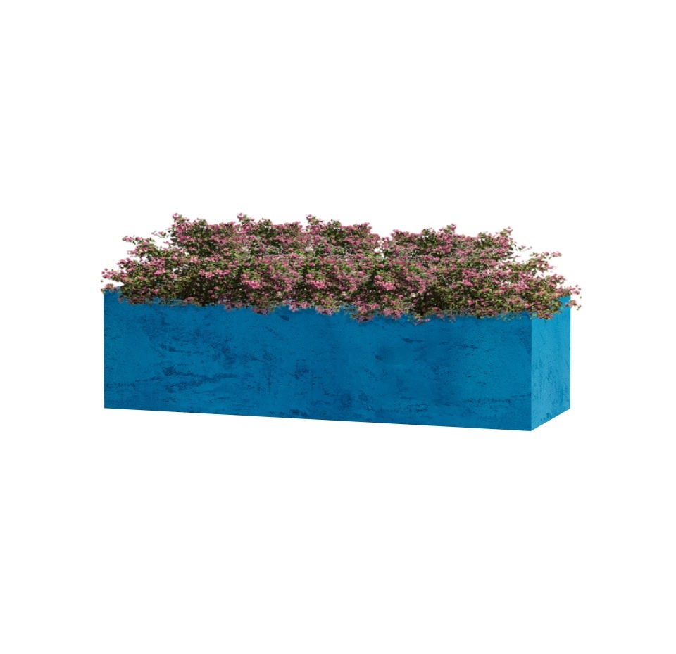 Кашпо CONCRETIKA BALCONY COBALT BLUE 80x20x20