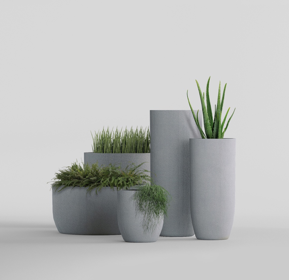 Кашпо CONCRETIKA YAR LONDON GREY D40H87