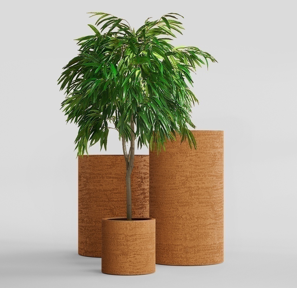 Кашпо CONCRETIKA CYLINDER EROSIA OCHRE D50H65
