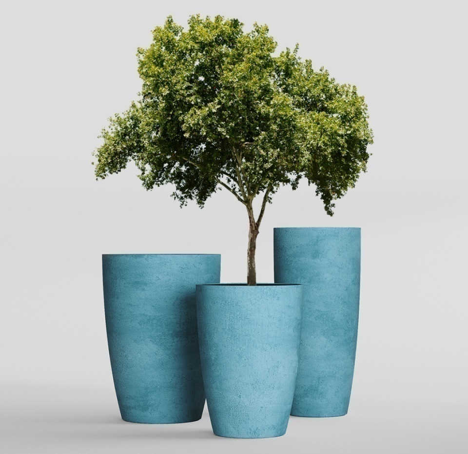Кашпо CONCRETIKA CONUS BLUE SKY D48H60