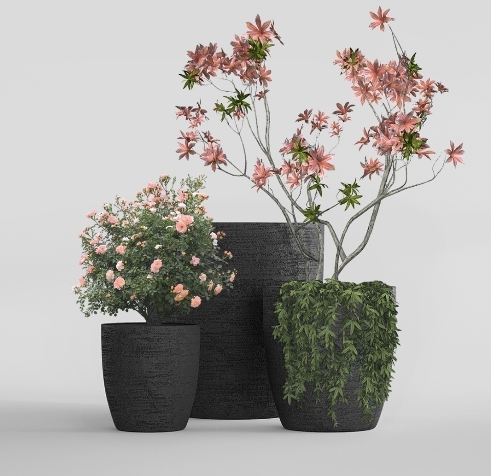 Кашпо CONCRETIKA VASE 3 EROSIA BLACK D75H82