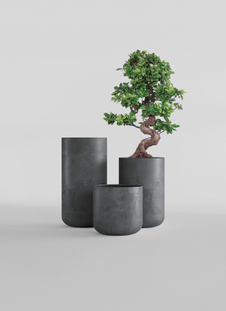 Кашпо CONCRETIKA TOPPER SMOKEY BLUE D40H90