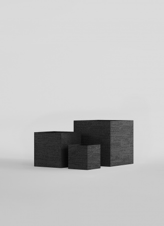 Кашпо CONCRETIKA CUBE EROSIA BLACK 90x90x90