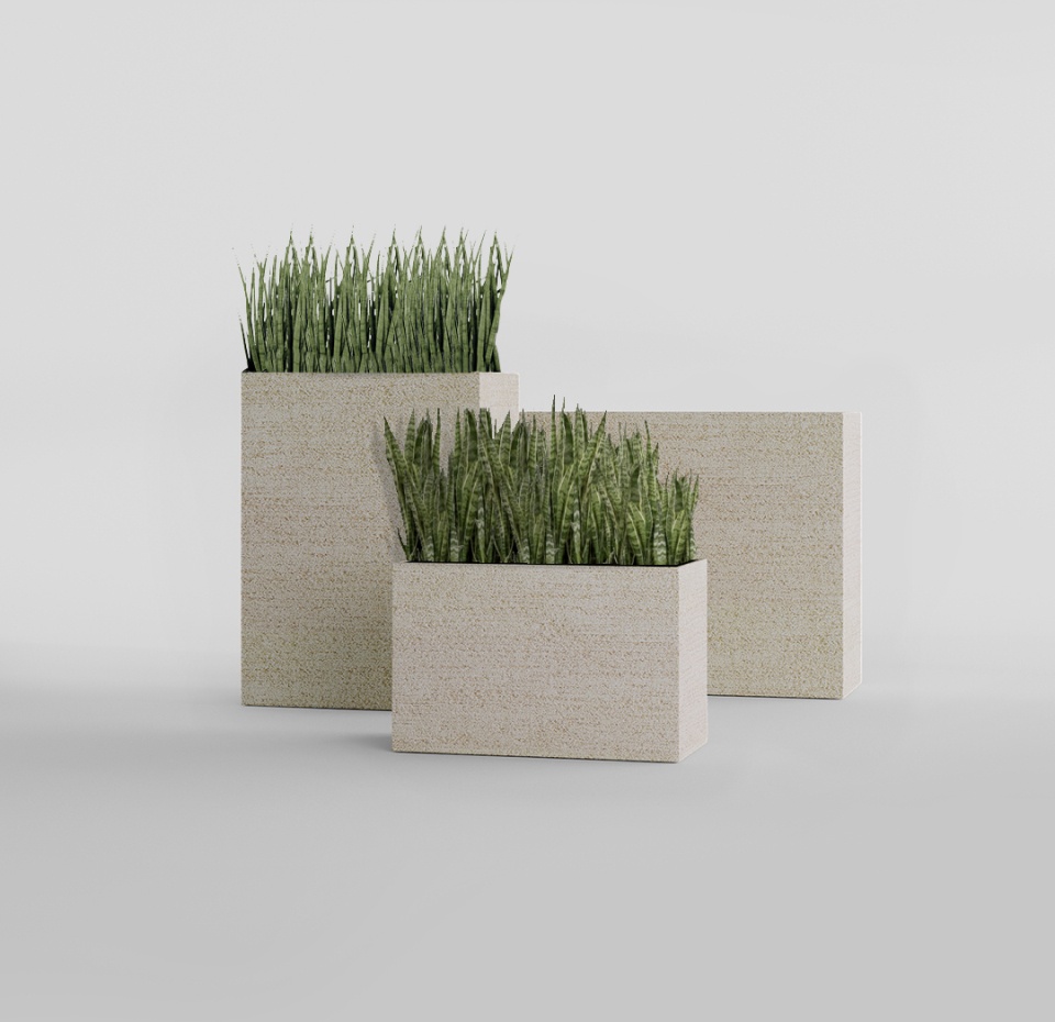Кашпо CONCRETIKA DIVIDER EROSIA YELLOW 80x30x50