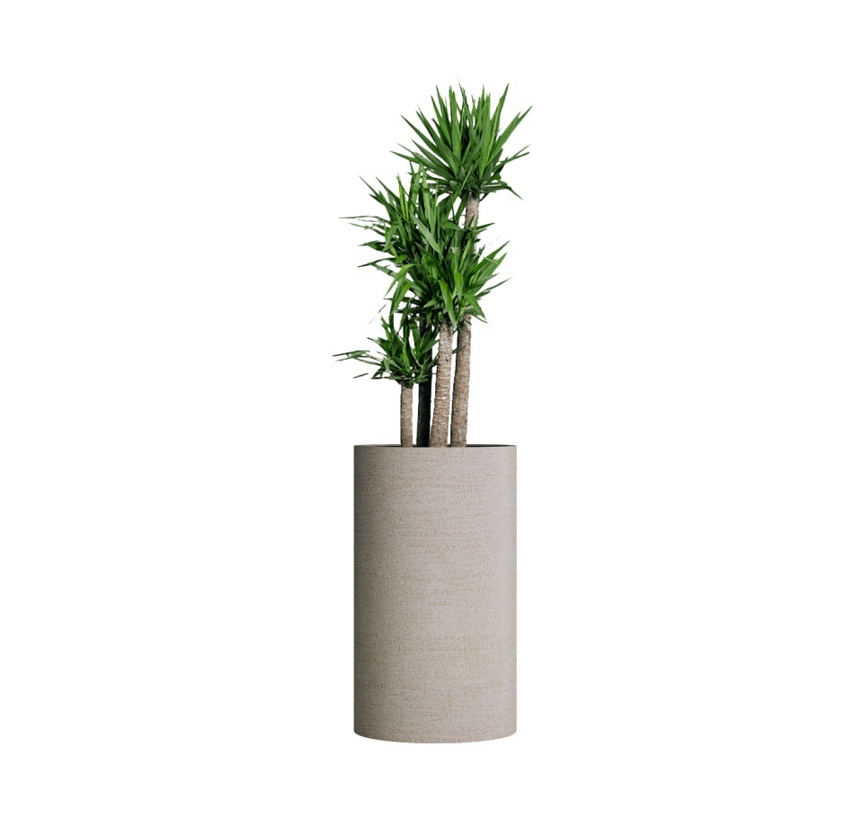 Кашпо CONCRETIKA CYLINDER EROSIA YELLOW D45H80