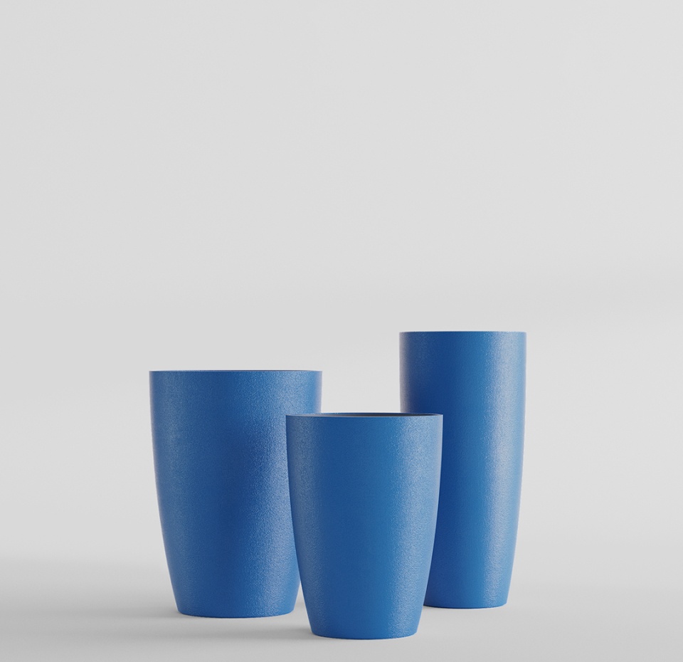 Кашпо CONCRETIKA CONUS DARK BLUE D48H60