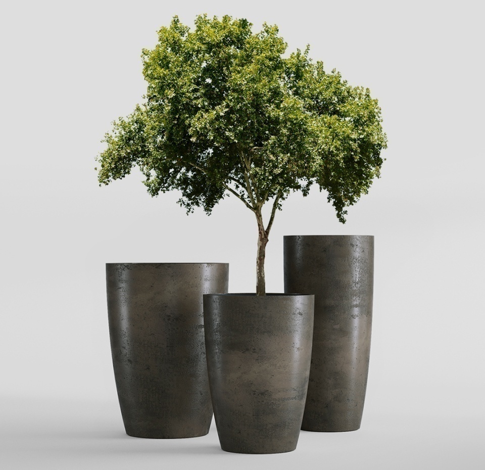 Кашпо CONCRETIKA CONUS BREZENT GREY D39H60