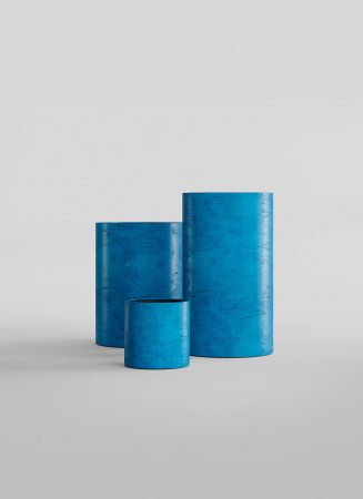 Кашпо CONCRETIKA CYLINDER COBALT BLUE D30H90