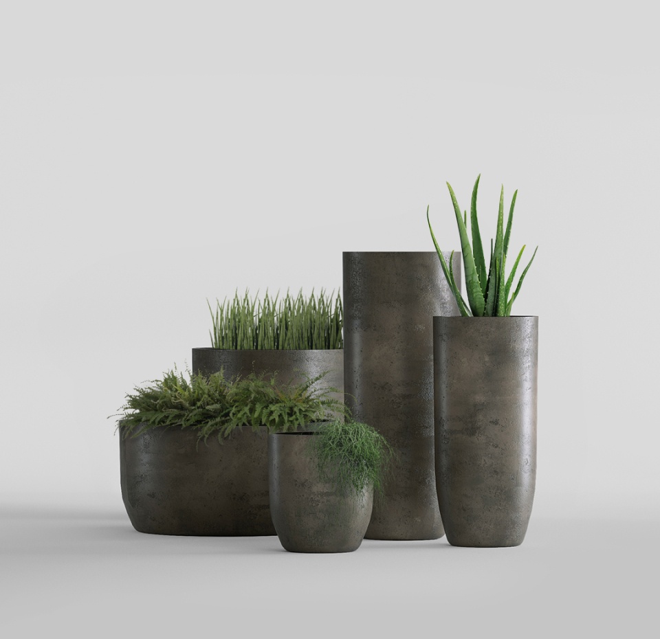 Кашпо CONCRETIKA YAR BREZENT GREY D40H44