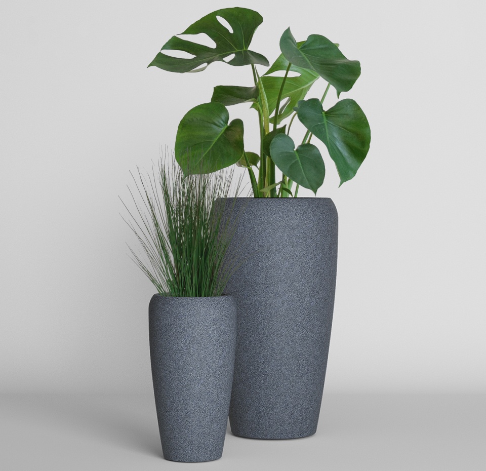 Кашпо CONCRETIKA ALTO BASALT D44H80