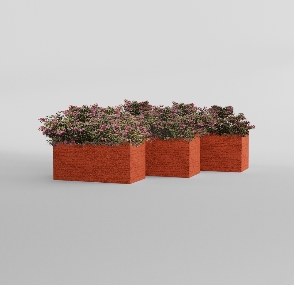 Кашпо CONCRETIKA BALCONY EROSIA CORAL 60x20x20
