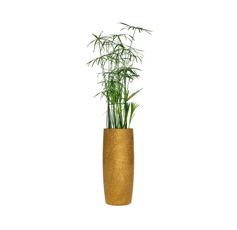 Кашпо CONCRETIKA CIGAR RICH GOLD D27H70