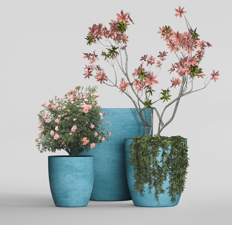 Кашпо CONCRETIKA VASE 3 BLUE SKY D90H95