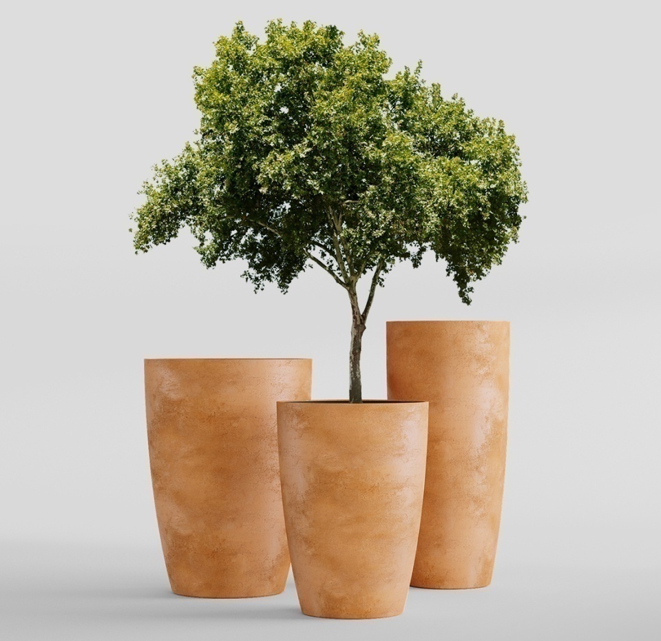 Кашпо CONCRETIKA CONUS CLASSIC CLAY D48H60