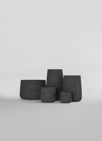 Кашпо CONCRETIKA CONE EROSIA BLACK D38H60