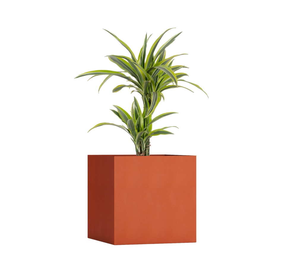 Кашпо CONCRETIKA CUBE TERRACOTTA 80x80x80