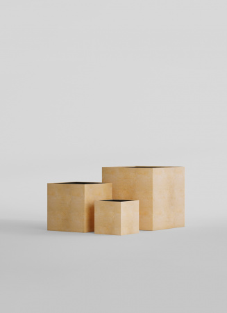 Кашпо CONCRETIKA CUBE LEMON 100x100x100