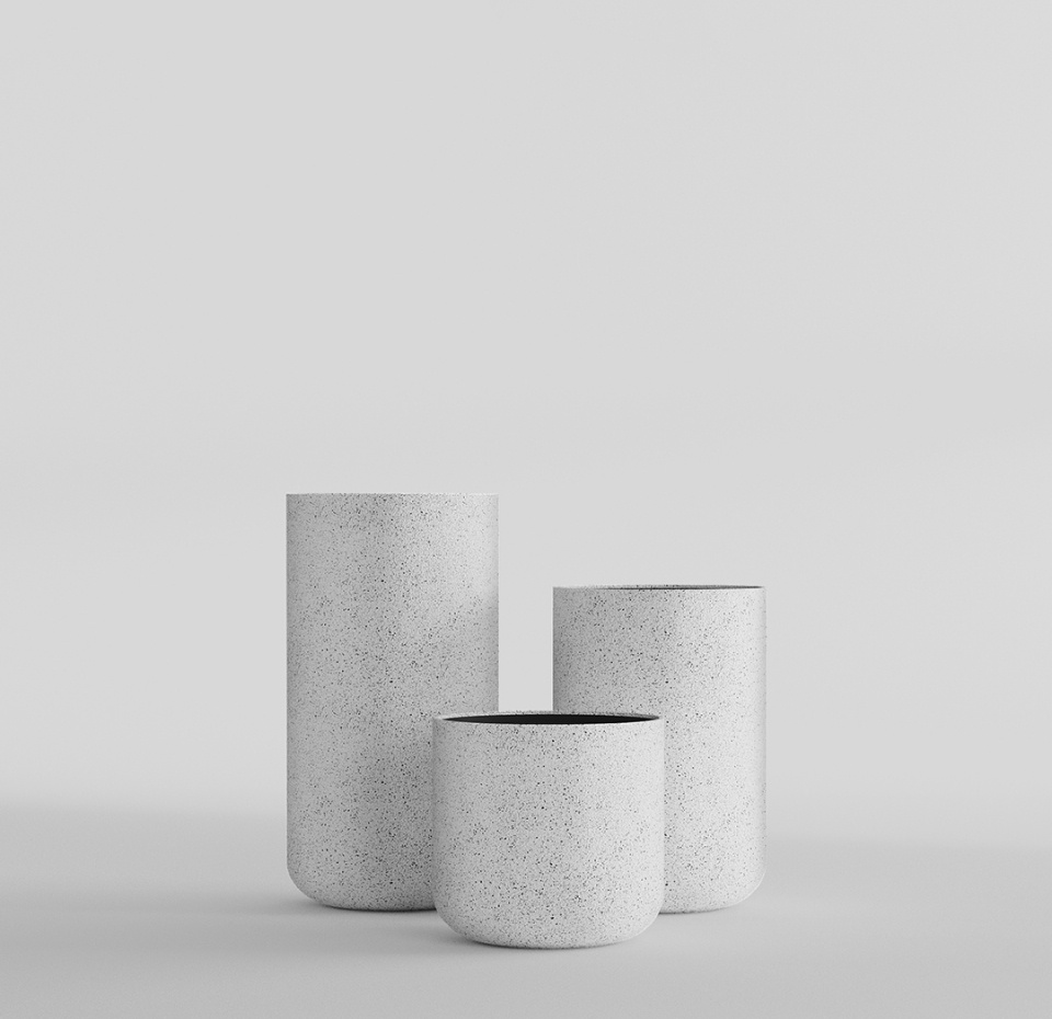 Кашпо CONCRETIKA TOPPER EGG WHITE D40H60