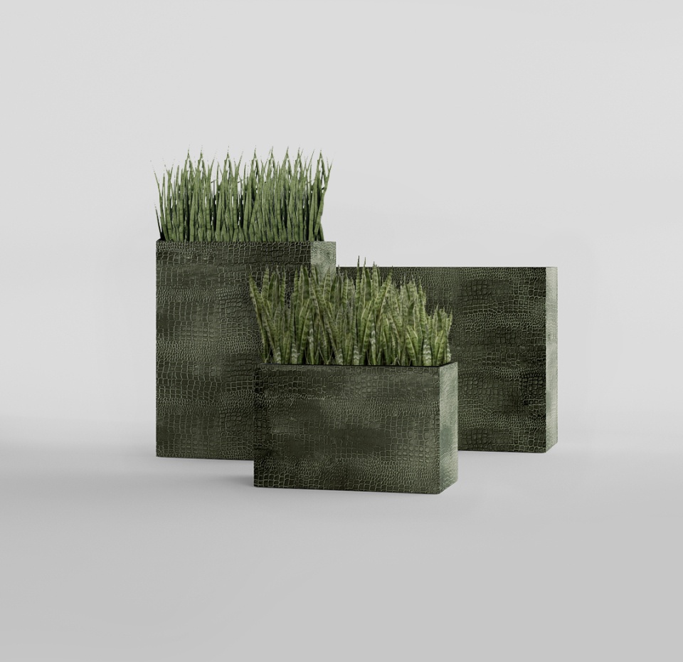 Кашпо CONCRETIKA DIVIDER CAYMAN GREEN 60x35x80