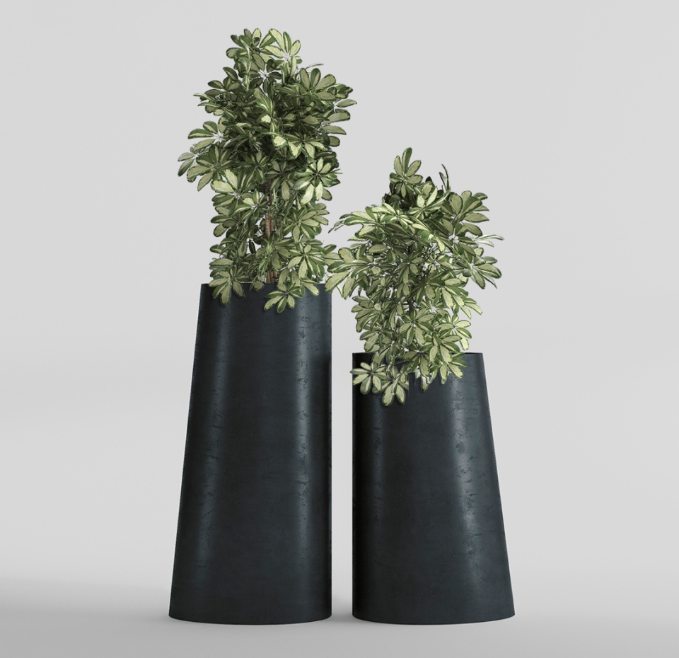 Кашпо CONCRETIKA DUET ANTHRACITE D41H82