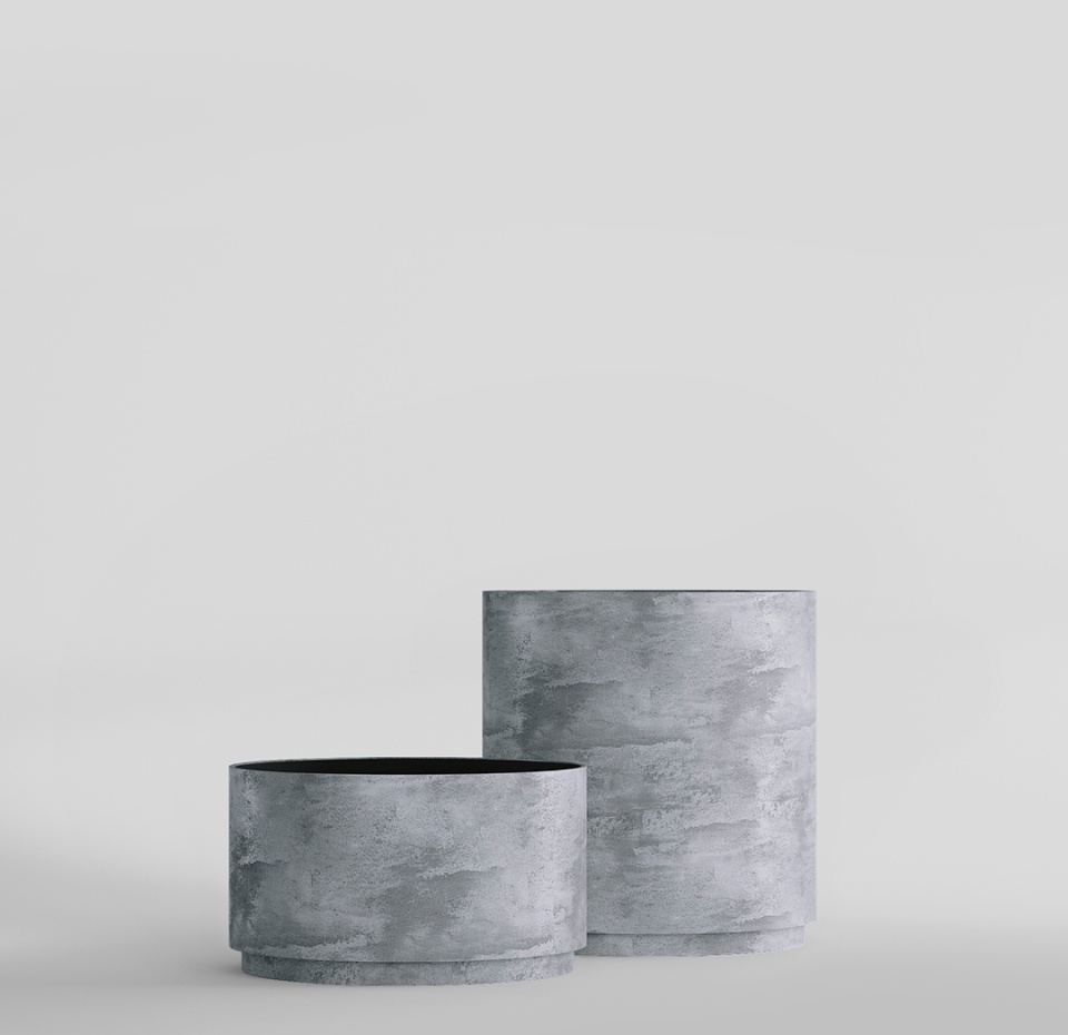 Кашпо CONCRETIKA CYLINDER XL CONCRETE GREY LIGHT D70H45