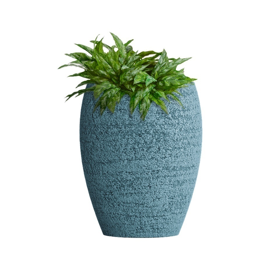 Кашпо CONCRETIKA OVAL EROSIA BLUE D30H41