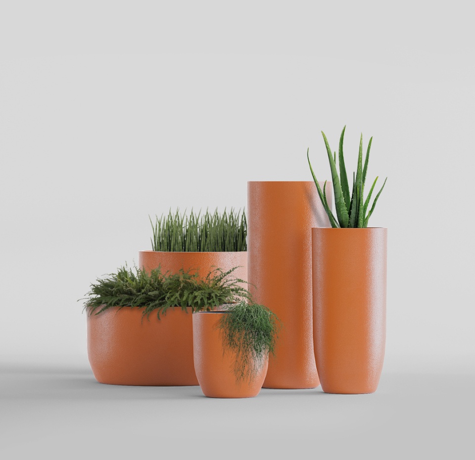 Кашпо CONCRETIKA YAR CARROT D40H44